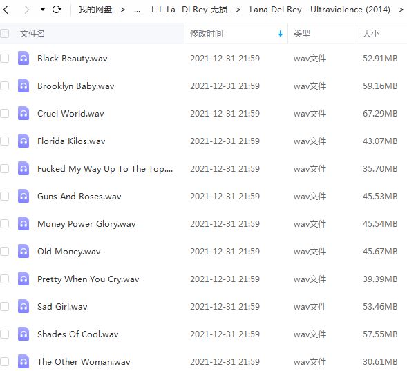 拉娜·德雷/Lana Del Rey精选歌曲合集-6张专辑无损音乐打包[WAV/FLAC]百度云网盘下载