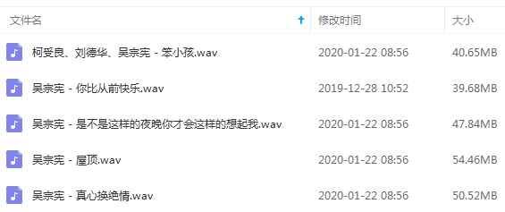 吴宗宪5首经典流行发烧歌曲合集打包[WAV]百度云网盘下载