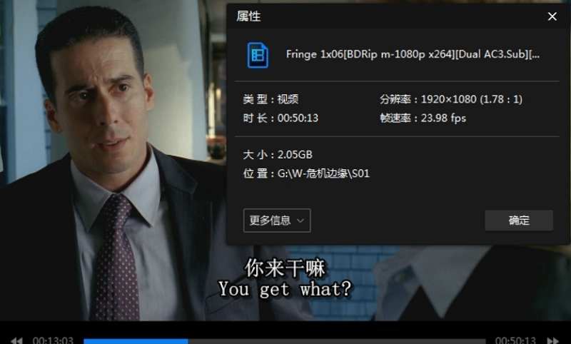 《危机边缘(Fringe)》1-5季全100集英语外挂中字高清合集[MKV]百度云网盘下载