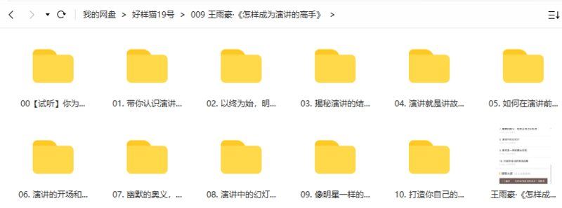 《王雨豪:怎样成为演讲的高手》课程讲解音频合集[MP3]百度云网盘下载