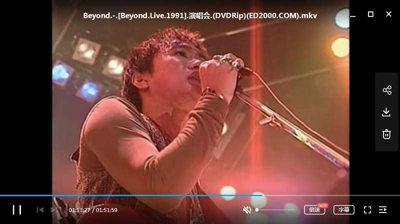 Beyond Live1991生命接触演唱会1小时52分钟高清视频[MKV]阿里云网盘下载