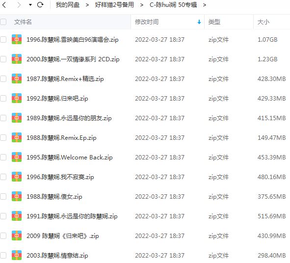 陈慧娴专辑所有精选歌曲合集-50张专辑(1984-2011)超高无损音乐打包[WAV]百度云网盘下载