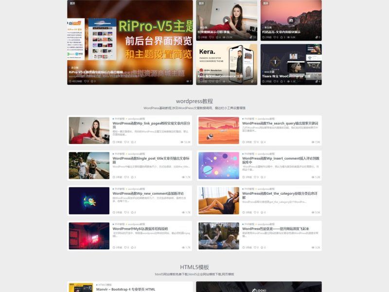 Ripro-v5 6.4开心版日主题-wordpress日主题模版