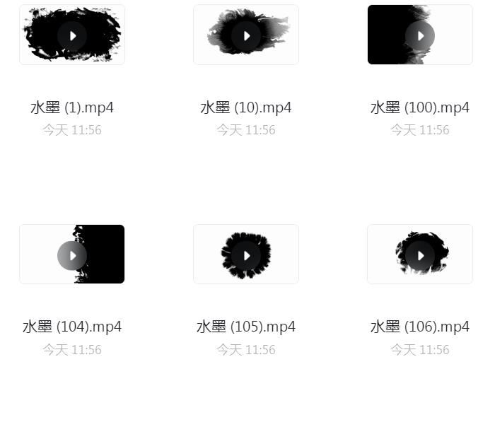 4K高清视频素材-170个水墨滴落晕开扩散动画4K视频素材