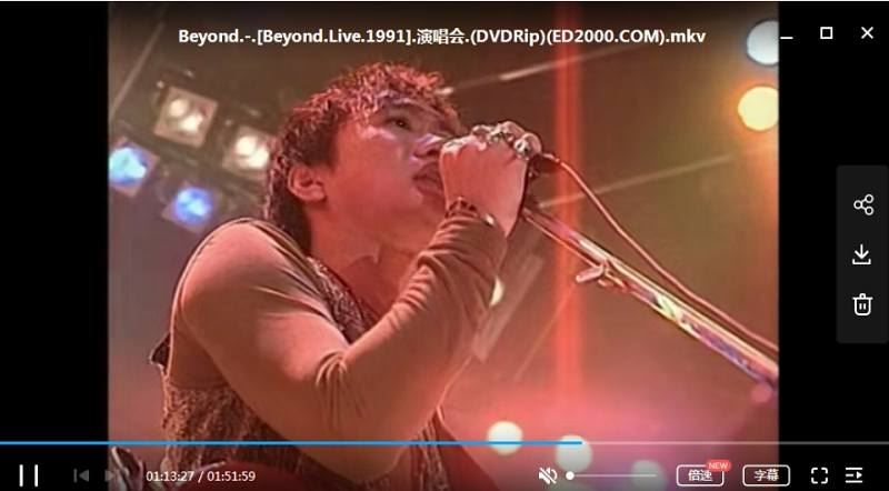 Beyond Live 1991 生命接触演唱会完整版高清视频[MKV]百度云网盘下载