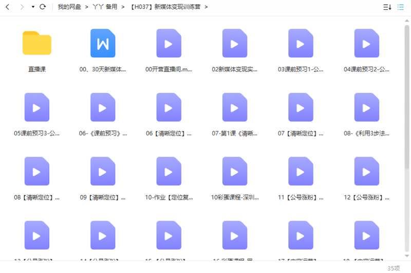 新媒体变现训练营教学课程视频合集[MP4]百度云网盘下载