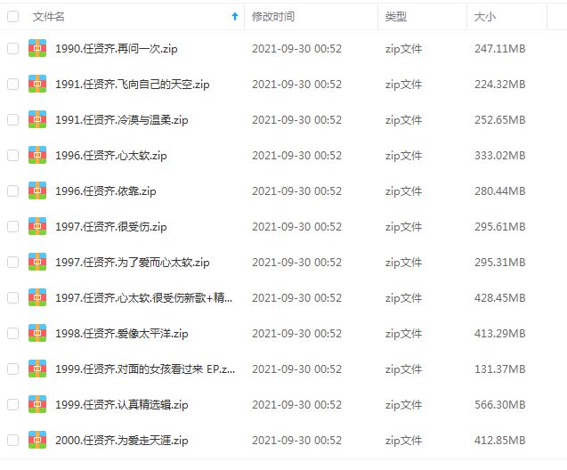 任贤齐专辑所有歌曲合集-25张专辑(1990-2011)无损音乐打包[FLAC分轨]百度云网盘下载