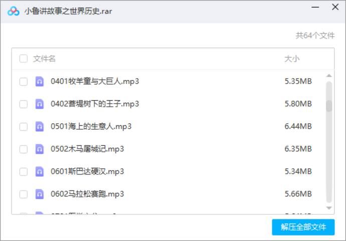故事童话-《小鲁讲故事之世界历史》音频合集[MP3]百度云网盘下载