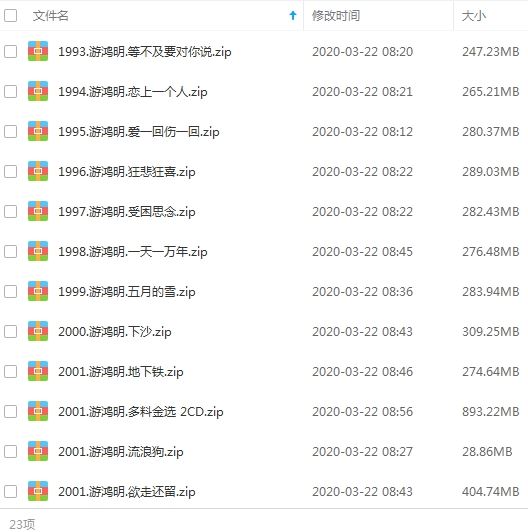 游鸿明所有音乐合集-23张专辑(1993-2015)无损音乐打包合集[FLAC整轨]百度云网盘下载