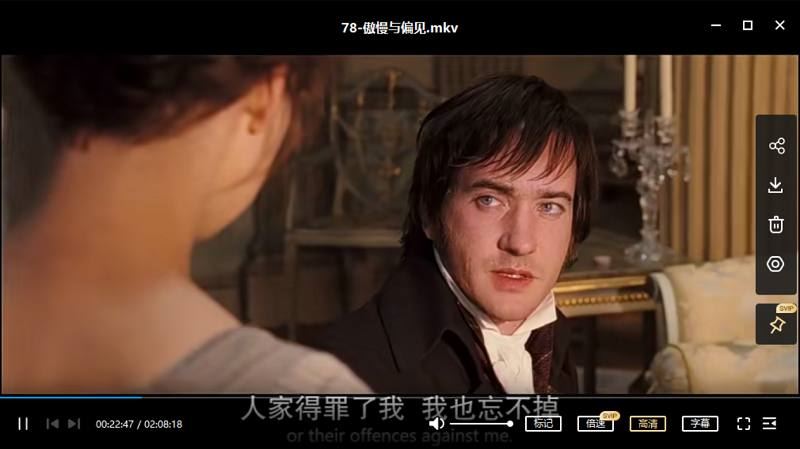 凯拉·奈特利主演电影《傲慢与偏见》英语中文字幕高清视频[MKV]百度云网盘下载