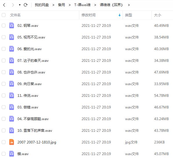 谭维维专辑精选歌曲合集-6张专辑无损音乐打包[WAV]百度云网盘下载