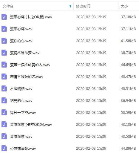 谢金燕12首精选流行发烧歌曲合集打包[WAV]百度云网盘下载