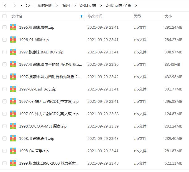 张惠妹专辑所有歌曲合集-31张专辑[1996-2017]无损音乐打包[FLAC/APE分轨]百度云网盘下载
