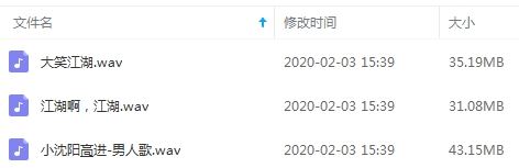 小沈阳3首精品发烧歌曲合集打包[WAV]百度云网盘下载