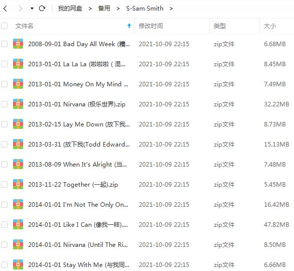 Sam Smith专辑所有歌曲合集-金选66张专辑(2008-2021)高音质音乐打包[MP3]百度云网盘下载