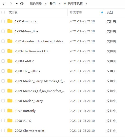玛丽亚·凯莉/Mariah Carey专辑歌曲合集-精选21张专辑无损音乐打包[WAV]百度云网盘下载