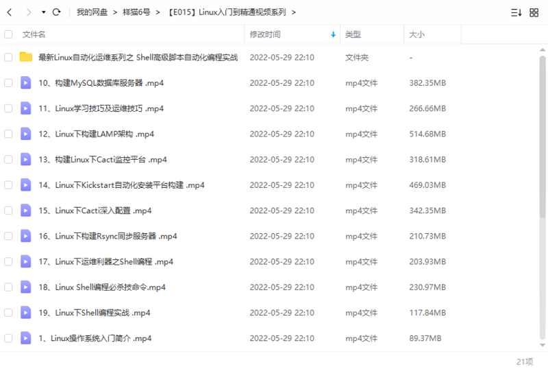 GNU/Linux(Linux)入门到精通共30课教程视频高清合集[MP4]百度云网盘下载