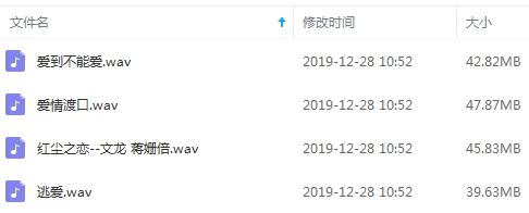 文龙4首经典流行发烧歌曲合集打包[WAV]百度云网盘下载
