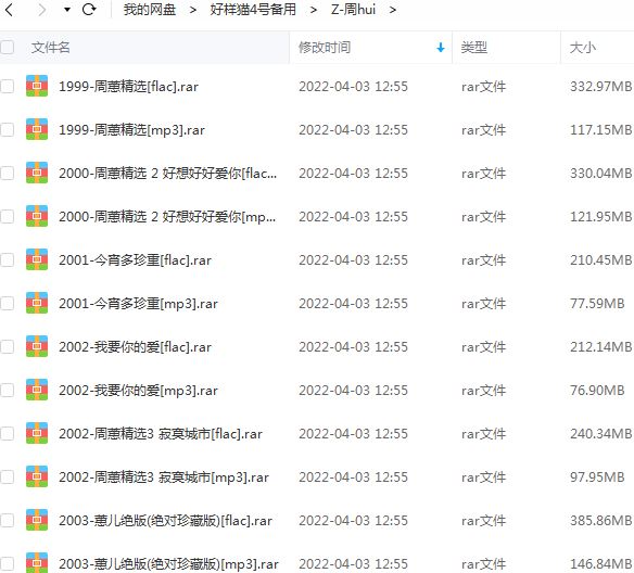 周蕙珍藏版所有歌曲合集-11张专辑(1999-2019)无损音乐打包[FLAC/MP3]百度云网盘下载