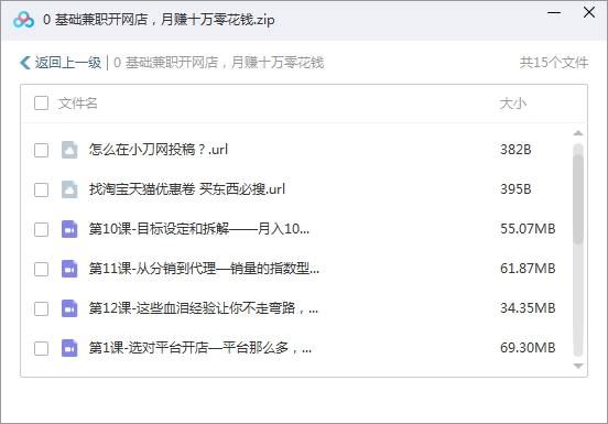 0基础兼职开网店，月赚十万零花钱教学课程视频合集[MP4]百度云网盘下载