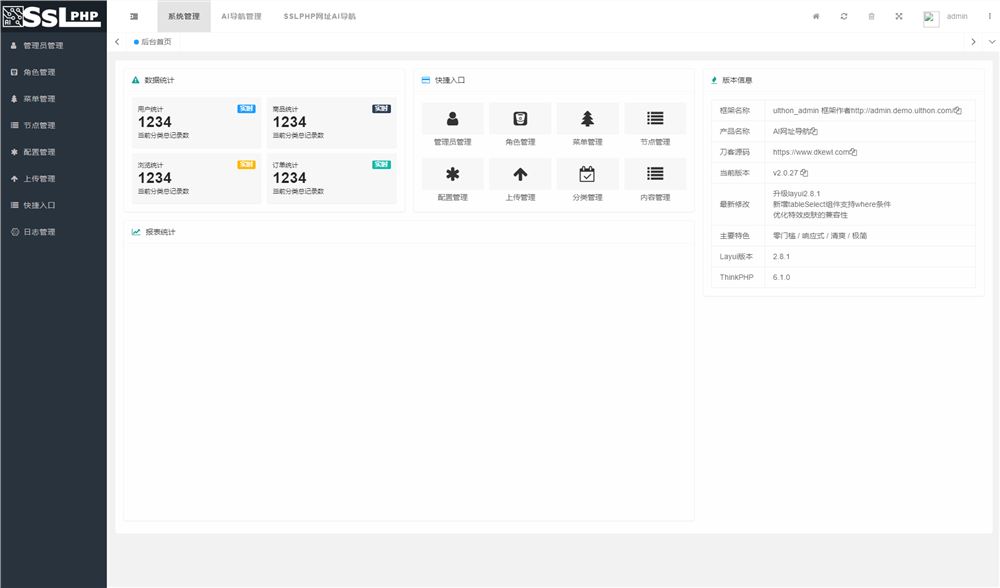 2023全新UI的AI网址导航系统源码 基于Thinkphp6框架+视频源码