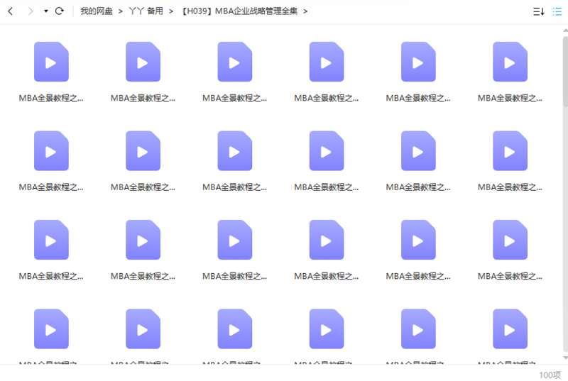 MBA全景教程企业战略管理全集教学视频合集[MP4]百度云网盘下载