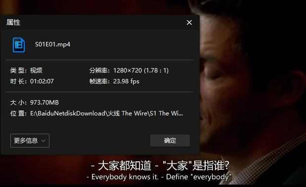 《火线(The Wire)》1-5季中英双字幕无水印高清合集[MP4]百度云网盘下载