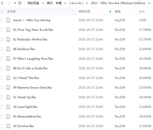婕西/Jessie J所有音乐合集-15张专辑EP无损歌曲合集[FLAC/MP3]百度云网盘下载