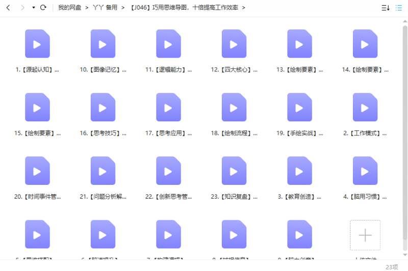 巧用思维导图，十倍提高工作效率完结版视频[MP4]百度云网盘下载